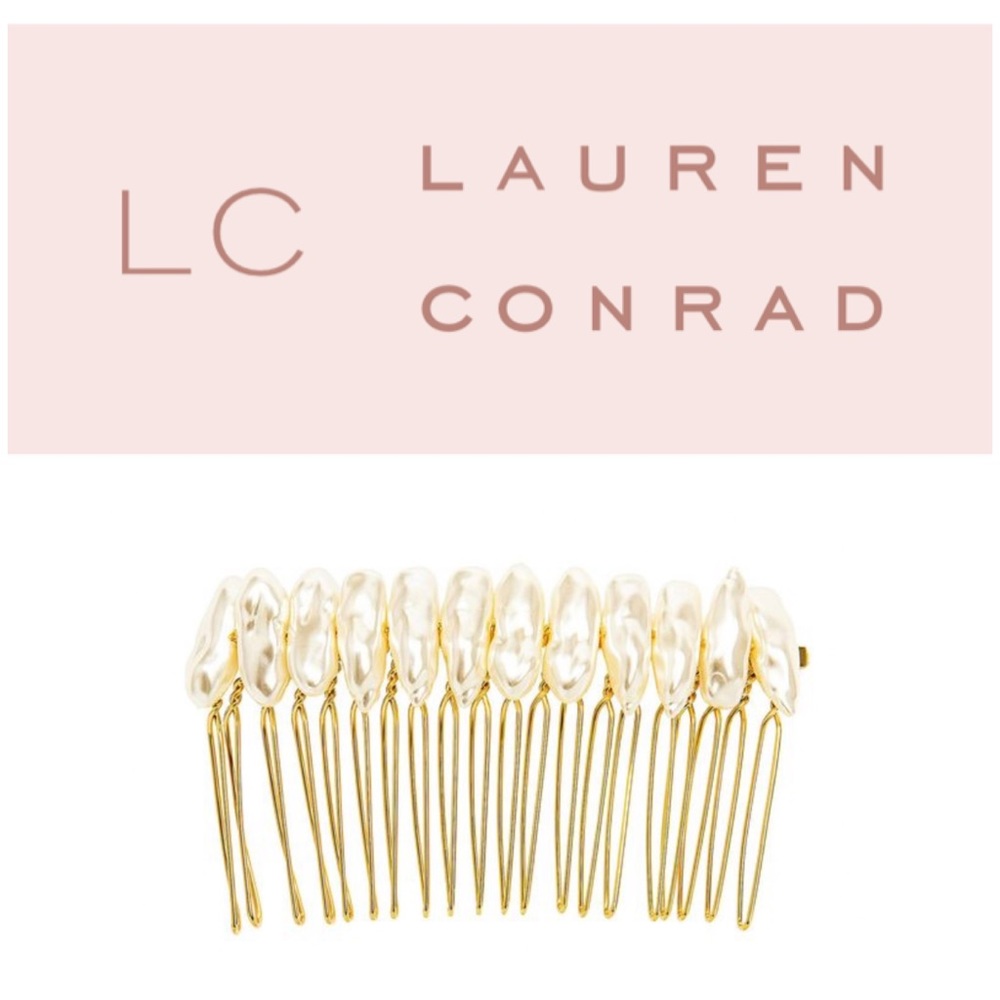 NWT! Lauren Conrad Gold Tone Simulated Freshwater Pearl Hair Comb